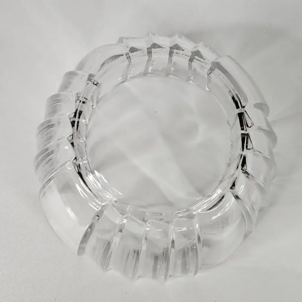 Vintage Art Deco Clear Glass Apothecary Candy Vanity Trinket Jar Lidded Canister